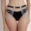 imageZando Punk Waist Chain Belt Fashion PU Leather Sexy Body Harness Goth Jewelry Rave Accessories for Women Girls Y2K BeltOne Size