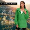 imageZando Rain Jacket for Women Waterproof Lightweight Raincoat with Hood Packable Windbreaker with Pockets for OutdoorGreen
