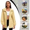 imageZando Rain Jacket for Women Waterproof Lightweight Raincoat with Hood Packable Windbreaker with Pockets for OutdoorKhaki