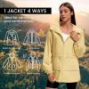 imageZando Rain Jacket for Women Waterproof Lightweight Raincoat with Hood Packable Windbreaker with Pockets for OutdoorKhaki