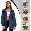 imageZando Rain Jacket for Women Waterproof Lightweight Raincoat with Hood Packable Windbreaker with Pockets for OutdoorNavy