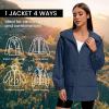 imageZando Rain Jacket for Women Waterproof Lightweight Raincoat with Hood Packable Windbreaker with Pockets for OutdoorNavy