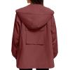 imageZando Rain Jacket for Women Waterproof Lightweight Raincoat with Hood Packable Windbreaker with Pockets for OutdoorWine Red