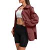 imageZando Rain Jacket for Women Waterproof Lightweight Raincoat with Hood Packable Windbreaker with Pockets for OutdoorWine Red