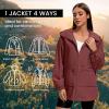 imageZando Rain Jacket for Women Waterproof Lightweight Raincoat with Hood Packable Windbreaker with Pockets for OutdoorWine Red