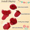 imageZando Ruffle Socks for Toddler Baby Girls Double Frilly Lace Dress Socks Kids Ankle Tutu SocksRed