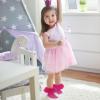imageZando Ruffle Socks for Toddler Baby Girls Double Frilly Lace Dress Socks Kids Ankle Tutu SocksRose Red