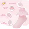imageZando Ruffle Socks for Toddler Girls Lace Frilly Cotton Ankle Socks Princess Dress SocksPinkDeep PinkRose RedGreenBlue