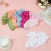 imageZando Ruffle Socks for Toddler Girls Lace Frilly Cotton Ankle Socks Princess Dress SocksWhitePinkDeep PinkGreenBlue