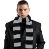 imageZando Scarf for Men Fall Winter Scarf Soft Striped Scarf Mens Scarves Costume Accessory for CosplayBlack and Gray Stripes