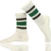 imageZando Socks for Women Striped Retro Crew Socks for Women Vintage Calf Socks Sporty Calf Socks Casual Cotton Womens SocksBlack Green
