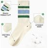 imageZando Socks for Women Striped Retro Crew Socks for Women Vintage Calf Socks Sporty Calf Socks Casual Cotton Womens SocksBlue Greenblue Orange
