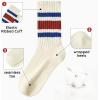 imageZando Socks for Women Striped Retro Crew Socks for Women Vintage Calf Socks Sporty Calf Socks Casual Cotton Womens SocksBlue Red
