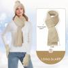 imageZando Winter Beanie Hat Scarf Gloves Set for Women Warm Fleece Lined Knit Beanie with Pom Pom Winter Accessories for WomenBeige