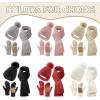 imageZando Winter Beanie Hat Scarf Gloves Set for Women Warm Fleece Lined Knit Beanie with Pom Pom Winter Accessories for WomenBeige
