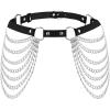imageZando Punk Waist Chain Belt Fashion PU Leather Sexy Body Harness Goth Jewelry Rave Accessories for Women Girls Y2K BeltOne Size
