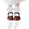 imageZando Ruffle Socks for Toddler Girls Lace Frilly Cotton Ankle Socks Princess Dress Socks2White