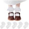 imageZando Ruffle Socks for Toddler Girls Lace Frilly Cotton Ankle Socks Princess Dress Socks5White