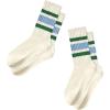 imageZando Socks for Women Striped Retro Crew Socks for Women Vintage Calf Socks Sporty Calf Socks Casual Cotton Womens SocksBlue Green
