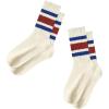 imageZando Socks for Women Striped Retro Crew Socks for Women Vintage Calf Socks Sporty Calf Socks Casual Cotton Womens SocksBlue Red