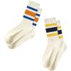 imageZando Socks for Women Striped Retro Crew Socks for Women Vintage Calf Socks Sporty Calf Socks Casual Cotton Womens SocksYellow Blackblue Orange