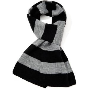 imageZando Scarf for Men Fall Winter Scarf Soft Striped Scarf Mens Scarves Costume Accessory for CosplayBlack and Gray Stripes
