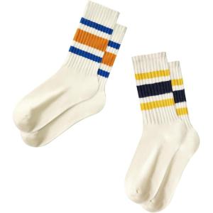 imageZando Socks for Women Striped Retro Crew Socks for Women Vintage Calf Socks Sporty Calf Socks Casual Cotton Womens SocksYellow Blackblue Orange
