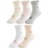 imageZando Baby Girl Socks Infant Newborn Cotton Ankle Socks Frilly Ruffle Socks for Toddler Girls5Cute Flower