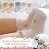 imageZando Baby Girl Socks Infant Newborn Cotton Ankle Socks Frilly Ruffle Socks for Toddler Girls5Cute Flower