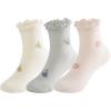 imageZando Baby Girl Socks Infant Newborn Cotton Ankle Socks Frilly Ruffle Socks for Toddler GirlsBeige Grey Pink