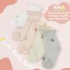 imageZando Baby Girl Socks Infant Newborn Cotton Ankle Socks Frilly Ruffle Socks for Toddler GirlsPink Flower