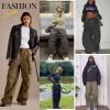 imageZando Baggy Cargo Parachute Pants Women High Waisted Wide Leg Waterproof Windbreaker Hiking Pants for WomenKhaki