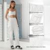 imageZando Baggy Cargo Parachute Pants Women High Waisted Wide Leg Waterproof Windbreaker Hiking Pants for WomenWhite