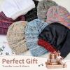 imageZando Beanie for Women Men Soft Satin Lined Beanie Men Warm Knit Winter Hats for Women Men Silk Lined Beanie Slouchy BenaiePurple Color Yarn