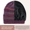 imageZando Beanie for Women Men Soft Satin Lined Beanie Men Warm Knit Winter Hats for Women Men Silk Lined Beanie Slouchy BenaiePurple Color Yarn