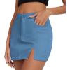 imageZando Cargo Skirt High Waisted Cargo Skirts for Women Bodycon Cargo Mini Skirt Denim Skirt Y2K Jean Skirt with PocketsDark Blue