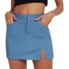 imageZando Cargo Skirt High Waisted Cargo Skirts for Women Bodycon Cargo Mini Skirt Denim Skirt Y2K Jean Skirt with PocketsDark Blue
