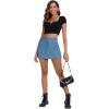 imageZando Cargo Skirt High Waisted Cargo Skirts for Women Bodycon Cargo Mini Skirt Denim Skirt Y2K Jean Skirt with PocketsDark Blue