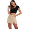 imageZando Cargo Skirt High Waisted Cargo Skirts for Women Bodycon Cargo Mini Skirt Denim Skirt Y2K Jean Skirt with PocketsLight Khaki