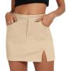 imageZando Cargo Skirt High Waisted Cargo Skirts for Women Bodycon Cargo Mini Skirt Denim Skirt Y2K Jean Skirt with PocketsLight Khaki