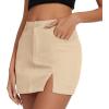 imageZando Cargo Skirt High Waisted Cargo Skirts for Women Bodycon Cargo Mini Skirt Denim Skirt Y2K Jean Skirt with PocketsLight Khaki