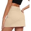 imageZando Cargo Skirt High Waisted Cargo Skirts for Women Bodycon Cargo Mini Skirt Denim Skirt Y2K Jean Skirt with PocketsLight Khaki