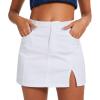 imageZando Cargo Skirt High Waisted Cargo Skirts for Women Bodycon Cargo Mini Skirt Denim Skirt Y2K Jean Skirt with PocketsWhite