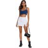 imageZando Cargo Skirt High Waisted Cargo Skirts for Women Bodycon Cargo Mini Skirt Denim Skirt Y2K Jean Skirt with PocketsWhite