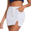 imageZando Cargo Skirt High Waisted Cargo Skirts for Women Bodycon Cargo Mini Skirt Denim Skirt Y2K Jean Skirt with PocketsWhite