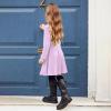 imageZando Girls Long Sleeve Dress for Girls Solid Color Aline Swing Dresses High Waist Fall Winter Dresses for Girls 412 YearsPurple
