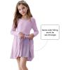 imageZando Girls Long Sleeve Dress for Girls Solid Color Aline Swing Dresses High Waist Fall Winter Dresses for Girls 412 YearsPurple