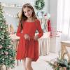 imageZando Girls Long Sleeve Dress for Girls Solid Color Aline Swing Dresses High Waist Fall Winter Dresses for Girls 412 YearsRed