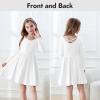 imageZando Girls Long Sleeve Dress for Girls Solid Color Aline Swing Dresses High Waist Fall Winter Dresses for Girls 412 YearsWhite