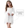 imageZando Girls Long Sleeve Dress for Girls Solid Color Aline Swing Dresses High Waist Fall Winter Dresses for Girls 412 YearsWhite